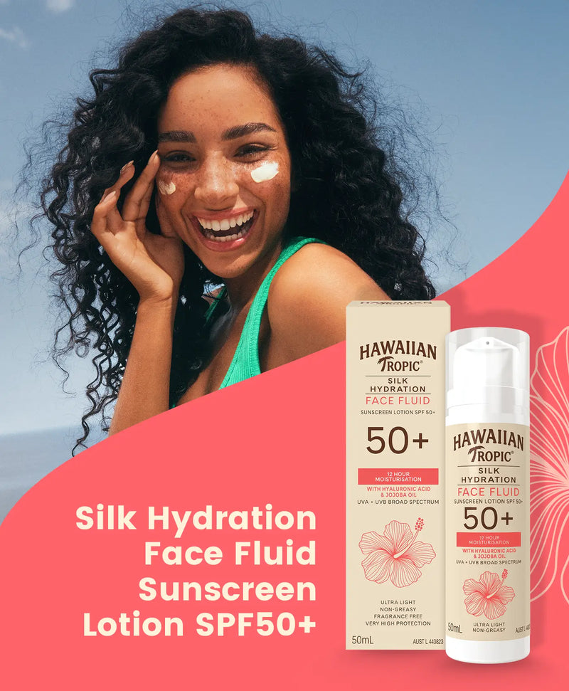 Hawaiian Tropic Silk Hydration Face Fluid Sunscreen Lotion SPF50+ 50 ml