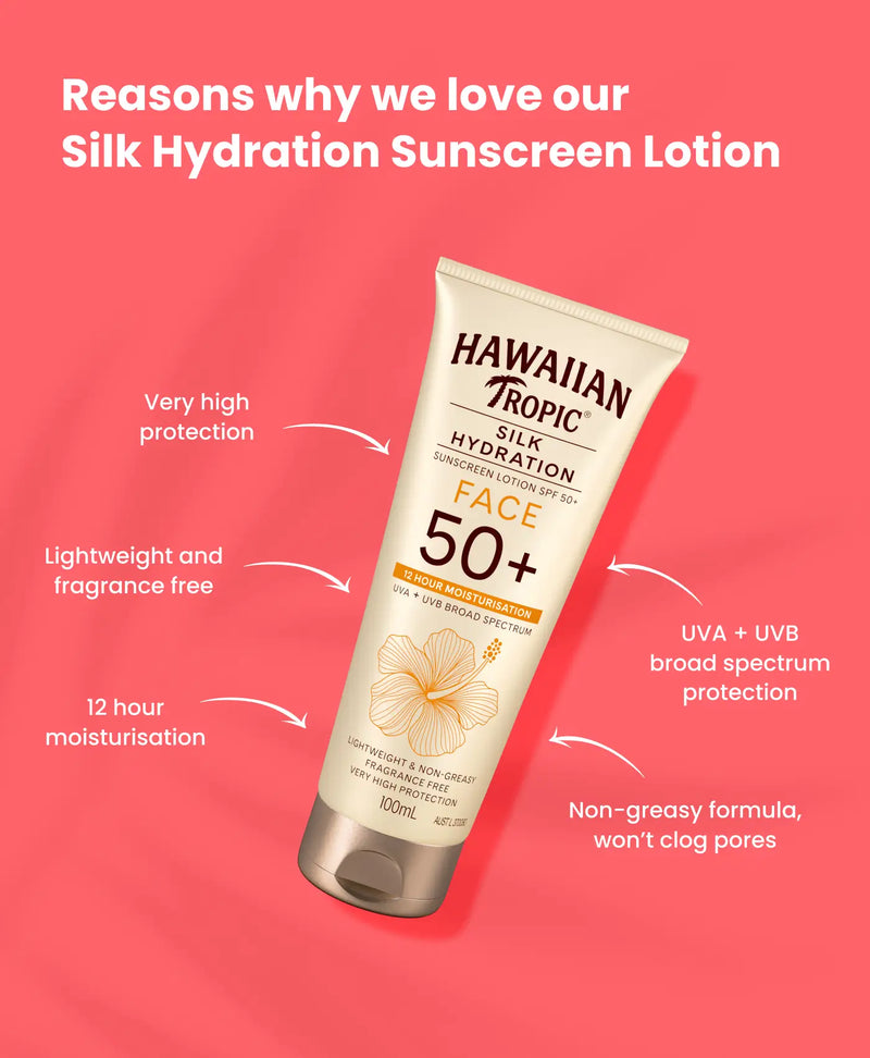 Hawaiian Tropic® Silk Hydration Sunscreen Lotion SPF50+ Face